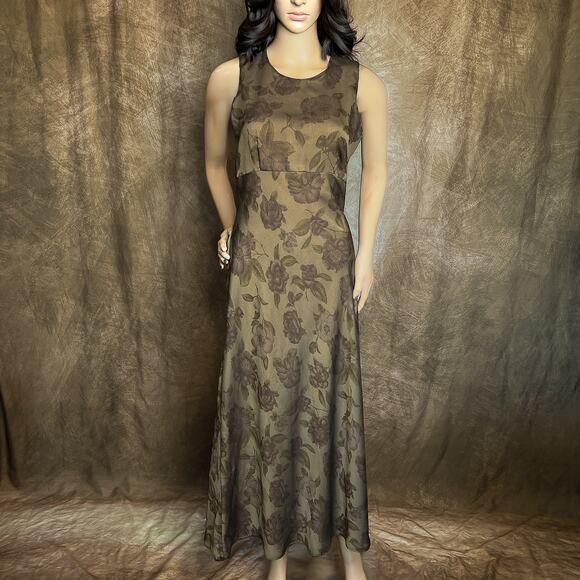 Ann Taylor Vintage 90s Floral Sleeveless Maxi Dress Empire Waist Fair Grunge Y2K - Picture 3 of 9